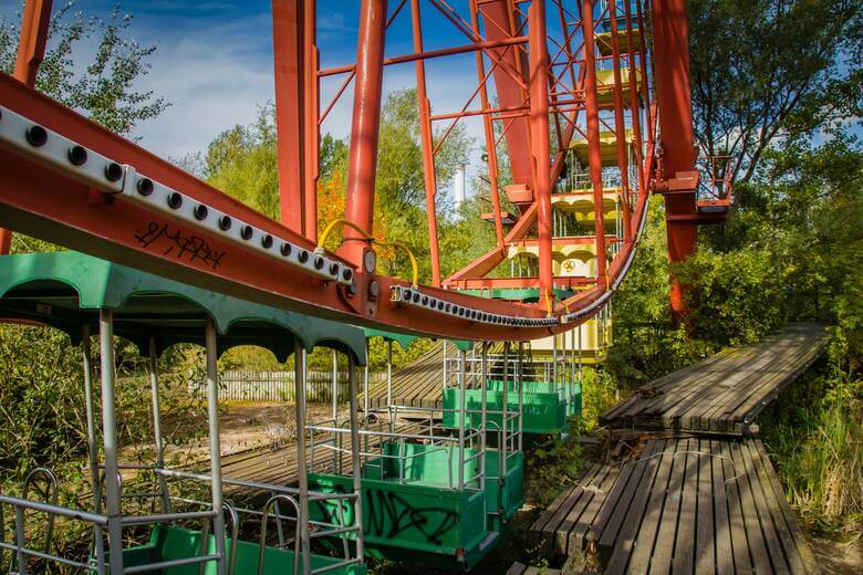 Stillgelegtes Riesenrad im Spreepark bei Berlin